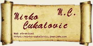 Mirko Čukalović vizit kartica